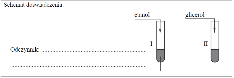 Image 137 - Zaprojektuj doświadczenie, którego przebieg umożliwi odróżnienie etanolu od glicerolu (propano-1,2,3-triolu).