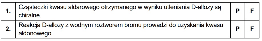 35 2 - D-alloza to jeden z izomerów D-glukozy. W pewnych warunkach ten cukier może zostać utleniony do kwasu aldonowego lub kwasu aldarowego, co przedstawiono na poniższym schemacie.