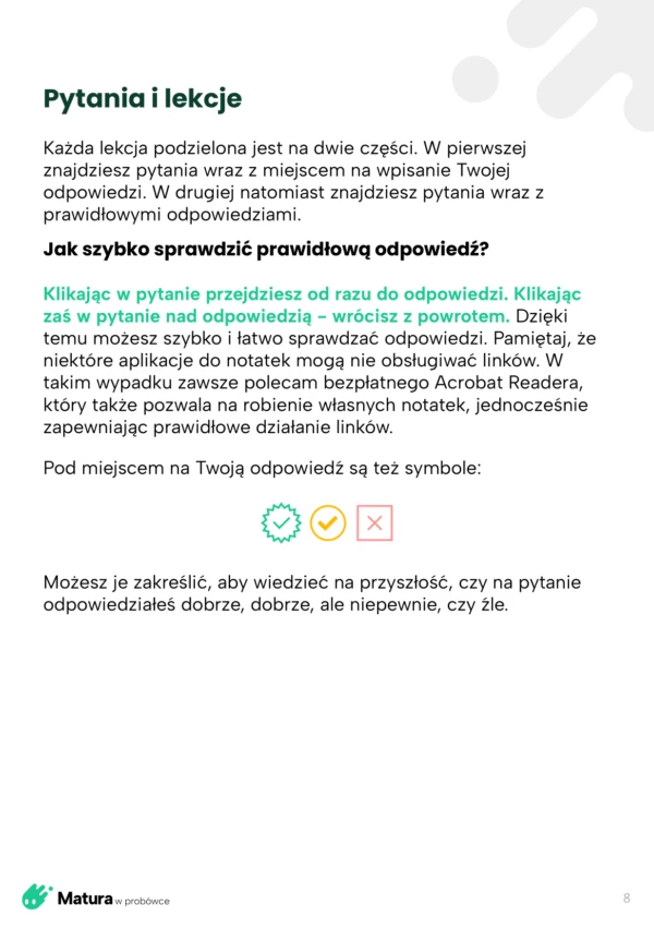 Biologia20pytania20 20120maturawpr pl 008 - Przygotuj się do matury z biologii z e-bookiem "Pytania powtórkowe - Biologia cz. 1"! Znajdziesz w nim prawie 600 pytań z odpowiedziami, które sprawdzą Twoją wiedzę i pomogą w zapamiętywaniu materiału. Interaktywny format pozwala szybko przechodzić od pytania do odpowiedzi i robić notatki na tablecie, komputerze lub telefonie, co usprawnia naukę w dowolnym miejscu. Dzięki temu e-bookowi możesz być pewien, że opanujesz cały materiał maturalny w przejrzysty sposób, oszczędzając czas i zwiększając pewność siebie przed egzaminem.